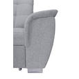 ECKSOFA Hellgrau Chenille  inkl. Bettkasten, Schlaffunktion, Rücken echt, Kopfteilverstellung, Liegefläche im Originalstoff  - Chromfarben/Hellgrau, KONVENTIONELL, Kunststoff/Textil (205/260cm) - Carryhome