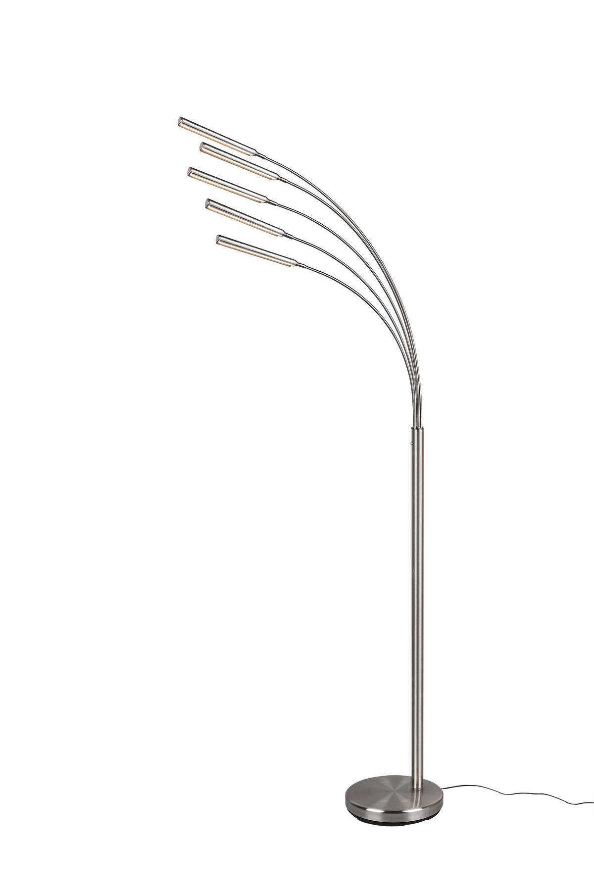 LED STOJACÍ LAMPA, 30,5/195/85,7 cm  - barvy niklu, Design, kov (30,5/195/85,7cm)