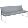SITZBANK 200/86/62 cm Echtleder Edelstahlfarben, Dunkelgrau  - Edelstahlfarben/Dunkelgrau, Design, Leder/Metall (200/86/62cm) - Musterring