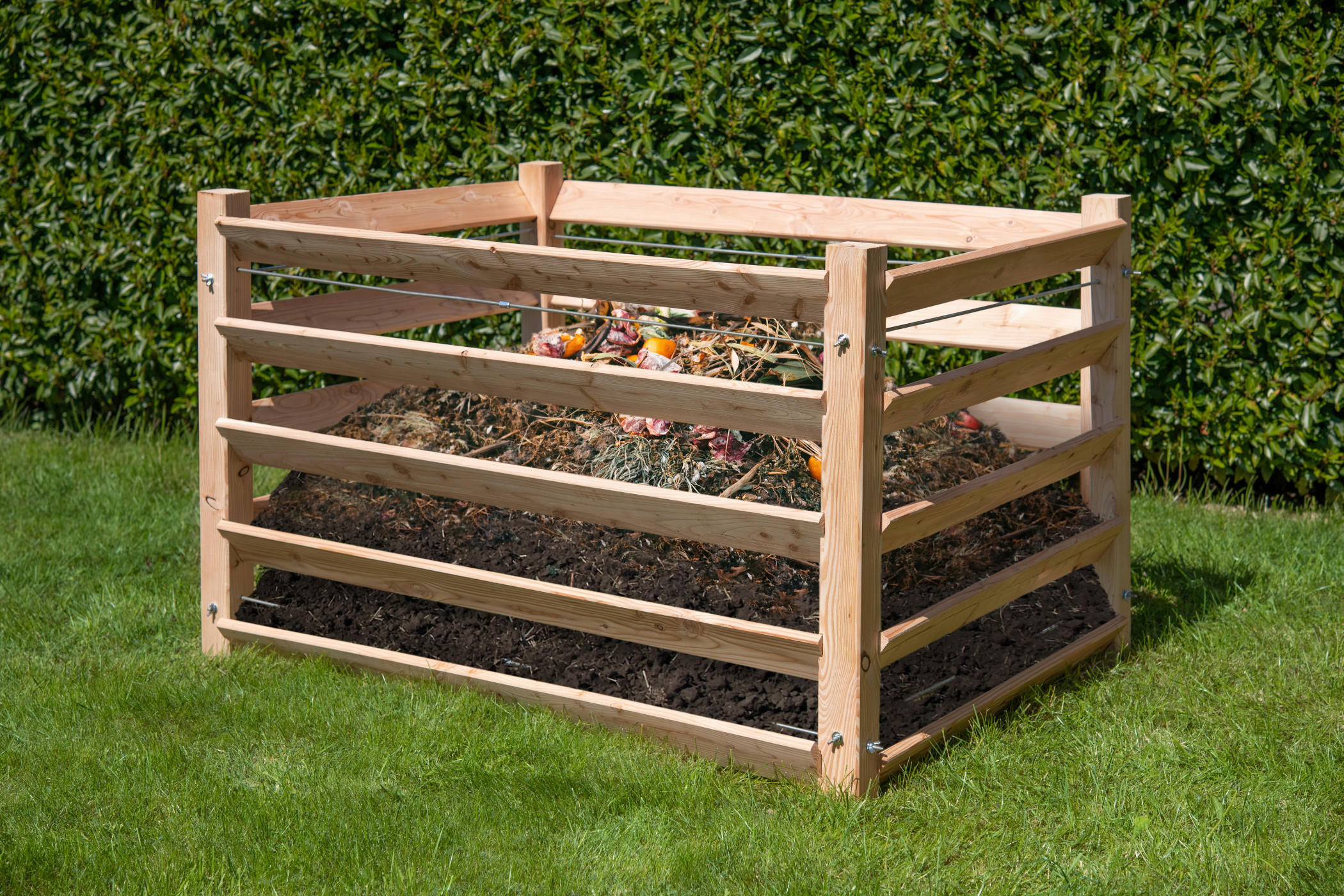 KOMPOSTER - Lärchefarben, Basics, Holz (130/80/100cm) - Ambia Garden