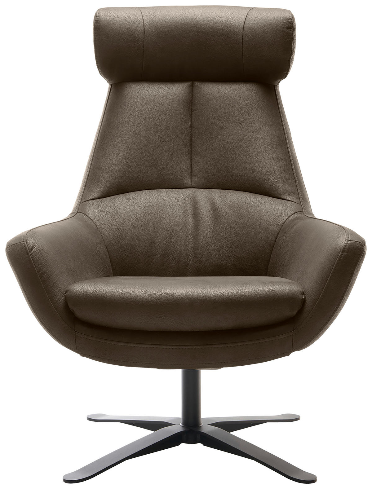 SESSEL BE ORGANIC Mikrofaser Dunkelbraun    - Dunkelbraun/Schwarz, MODERN, Textil/Metall (81/112/83cm) - Trendmanufaktur