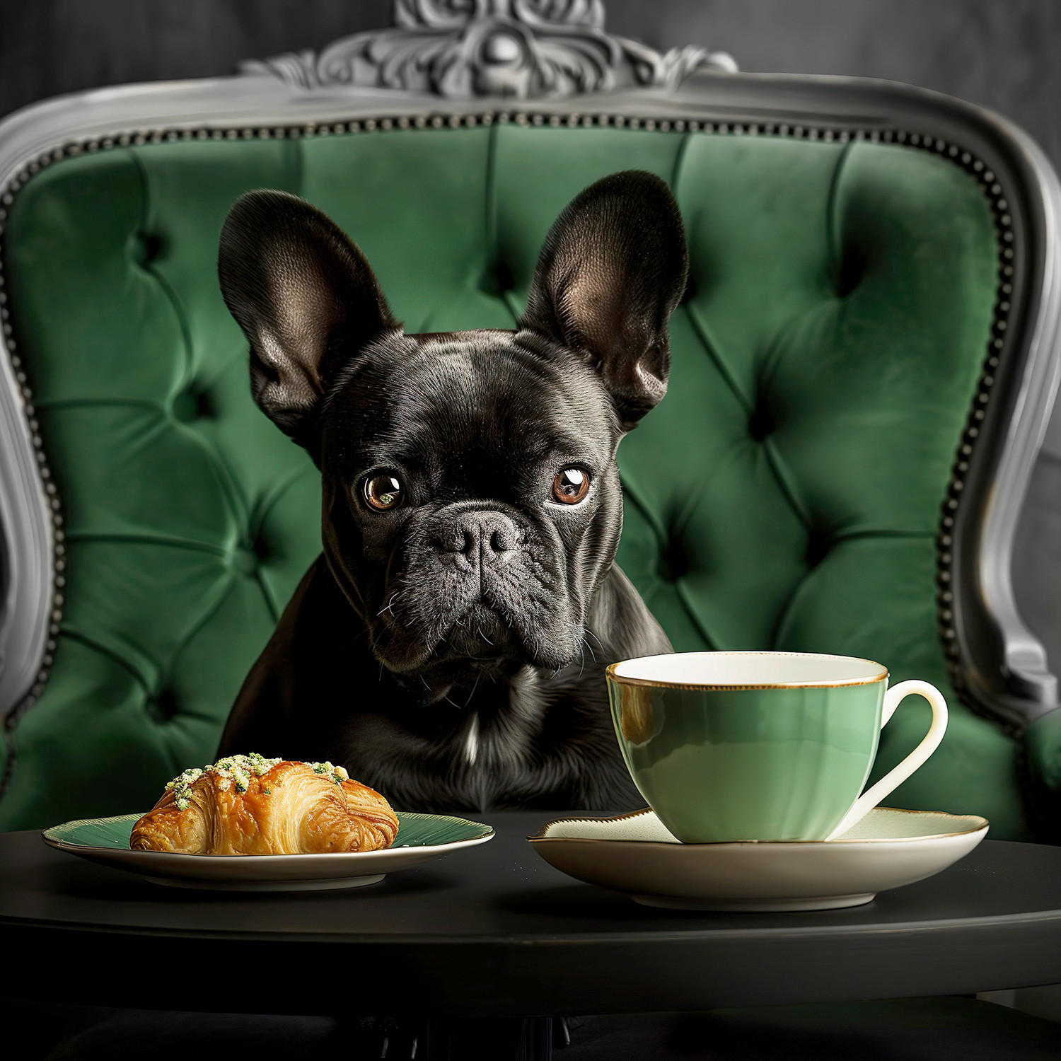 GLASBILD 30/30 cm  - Dunkelgrün/Schwarz, Basics, Glas/Papier (30/30cm) - Monee