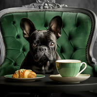 GLASTAVLA 30/30 cm  - svart/mörkgrön, Basics, metall/papper (30/30cm) - Monee