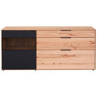 SIDEBOARD LINA  in 185/81/49 cm  - Anthrazit/Buchefarben, Design, Glas/Holz (185/81/49cm) - Valnatura