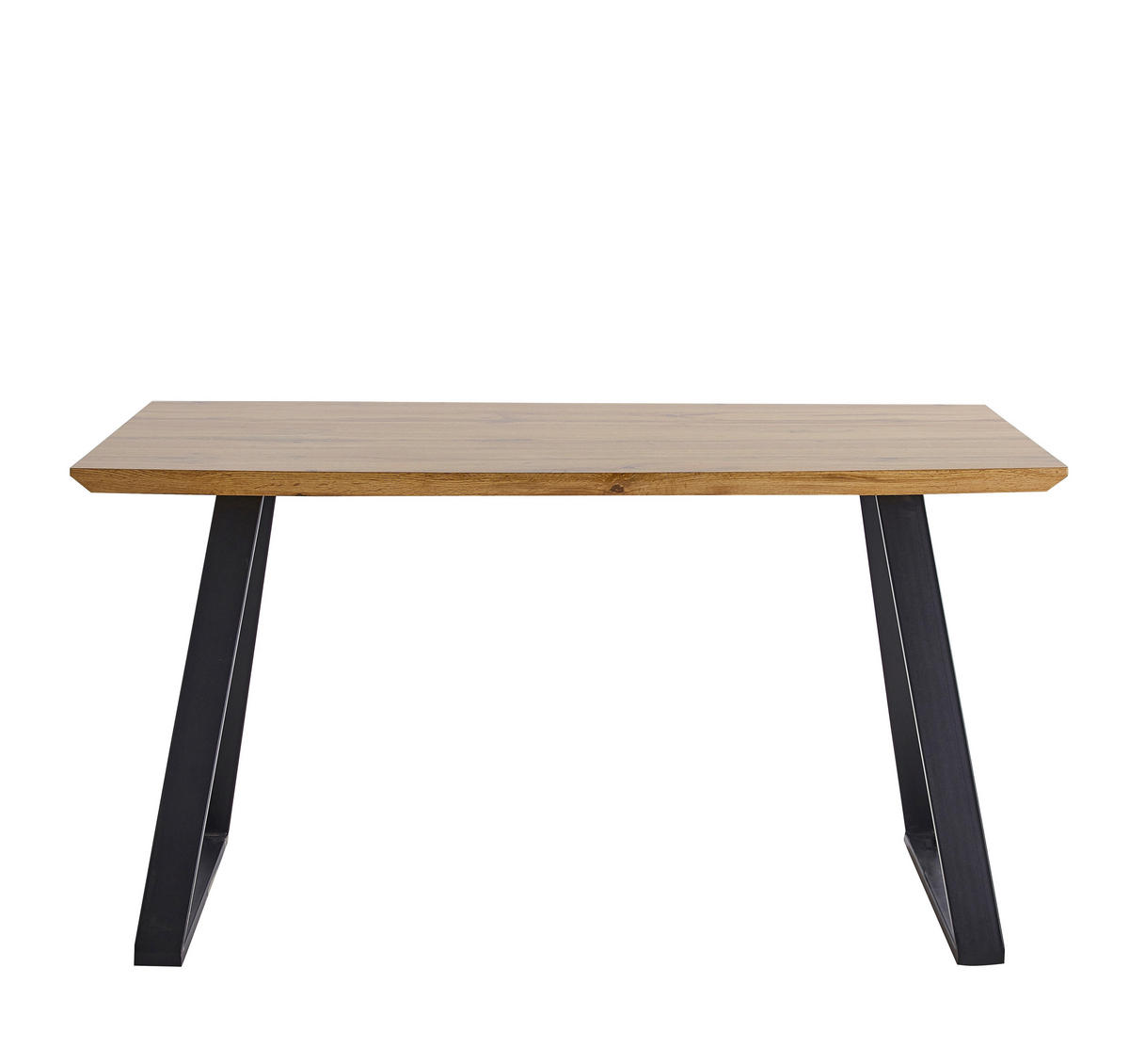 ESSTISCH rechteckig Naturfarben, Schwarz  - Schwarz/Naturfarben, Design, Holzwerkstoff/Metall (140/80/75cm) - Livetastic