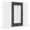 DREHTÜRENSCHRANK in Weiss, Dunkelgrau  - Weiss/Dunkelgrau, Design, Glas/Holzwerkstoff (226/210/54cm) - Boxxx