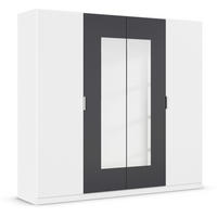 DREHTÜRENSCHRANK in Weiss, Dunkelgrau  - Weiss/Dunkelgrau, Design, Glas/Holzwerkstoff (226/210/54cm) - Boxxx