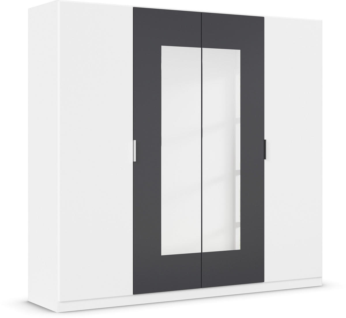 DREHTÜRENSCHRANK in Weiss, Dunkelgrau  - Weiss/Dunkelgrau, Design, Glas/Holzwerkstoff (226/210/54cm) - Boxxx