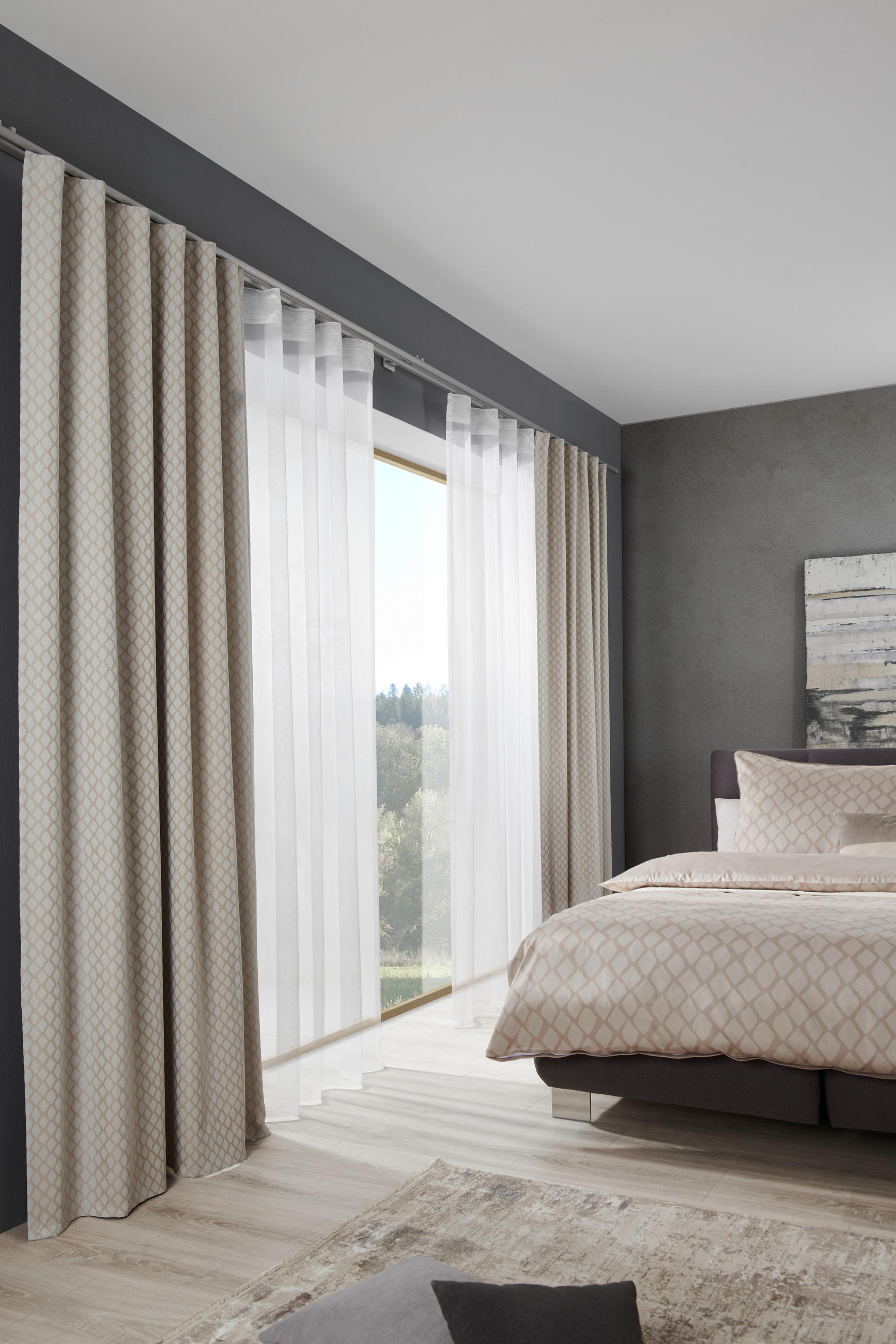 BETTWÄSCHESET STRIPES DK Satin 160/210 cm  50 cm/70 cm  - Beige, Design, Textil (160/210cm) - Dieter Knoll