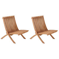 Loungesessel 2er-Set Teakfarben Teakholz  - Teakfarben, KONVENTIONELL, Holz (73/85/63cm) - Gardenson