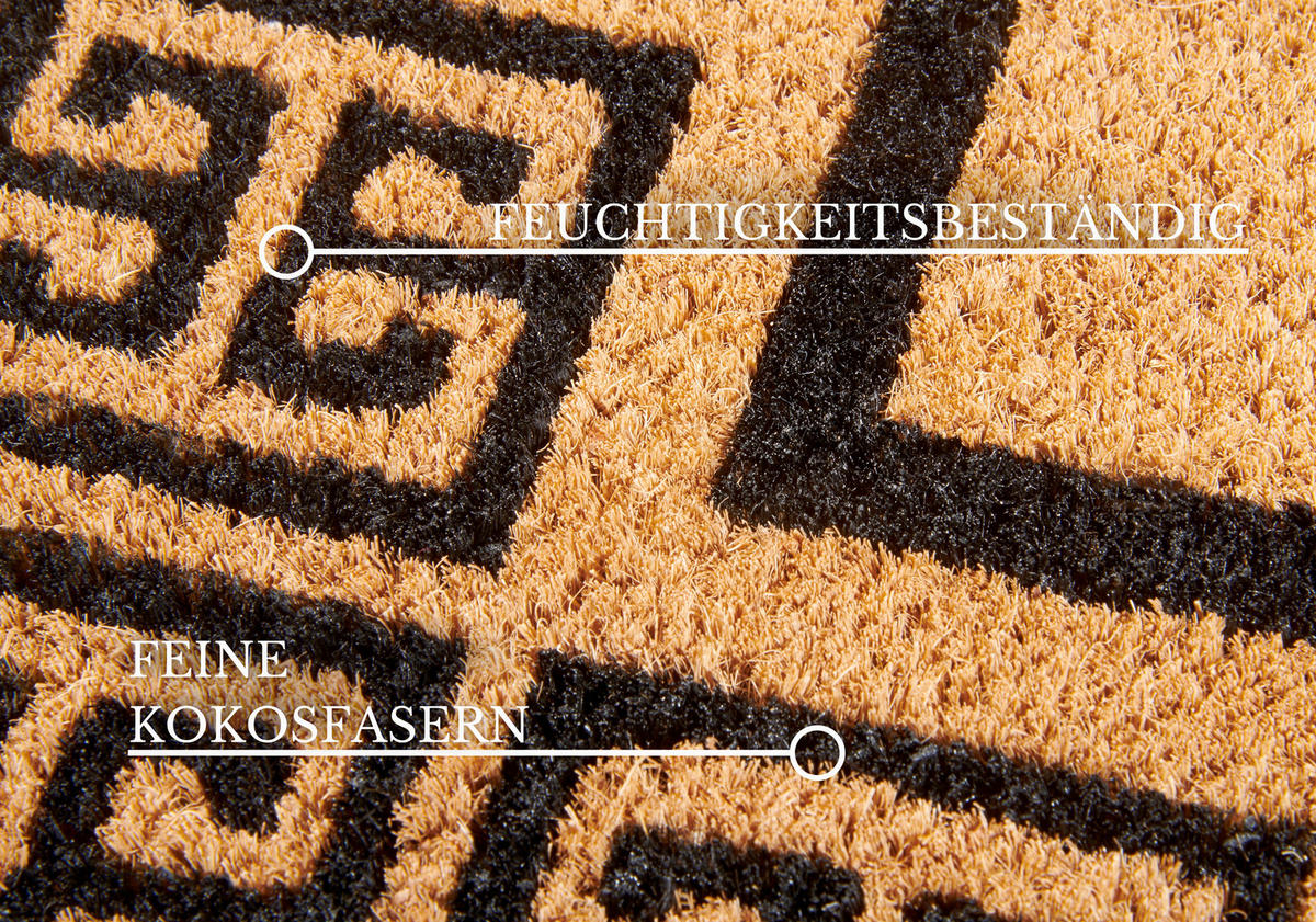 FUSSMATTE  50/80 cm  Schwarz, Hellbraun  Ornament  - Hellbraun/Schwarz, Basics, Kunststoff/Textil (50/80cm) - Villeroy & Boch