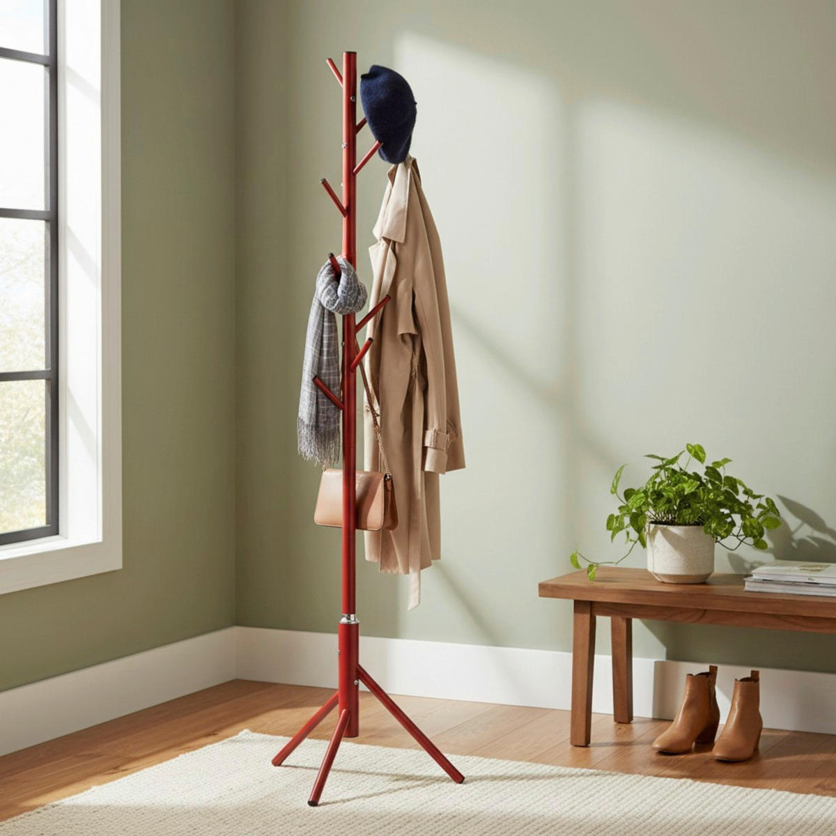 KLEIDERSTÄNDER in Rot 48/173/48 cm   - Rot, MODERN, Metall (48/173/48cm)