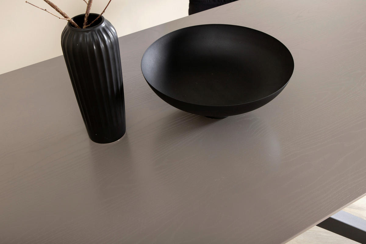 ESSTISCH furniert rechteckig Schwarz  - Schwarz, Design, Holzwerkstoff/Metall (180/90/76cm) - Livetastic