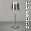 AKKU-TISCHLEUCHTE Roxi 9/27,5 cm   - Nickelfarben, KONVENTIONELL, Metall (9/27,5cm)