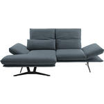 ECKSOFA in Echtleder Blau  - Blau/Gelb, Design, Leder/Metall (130/210cm) - Dieter Knoll