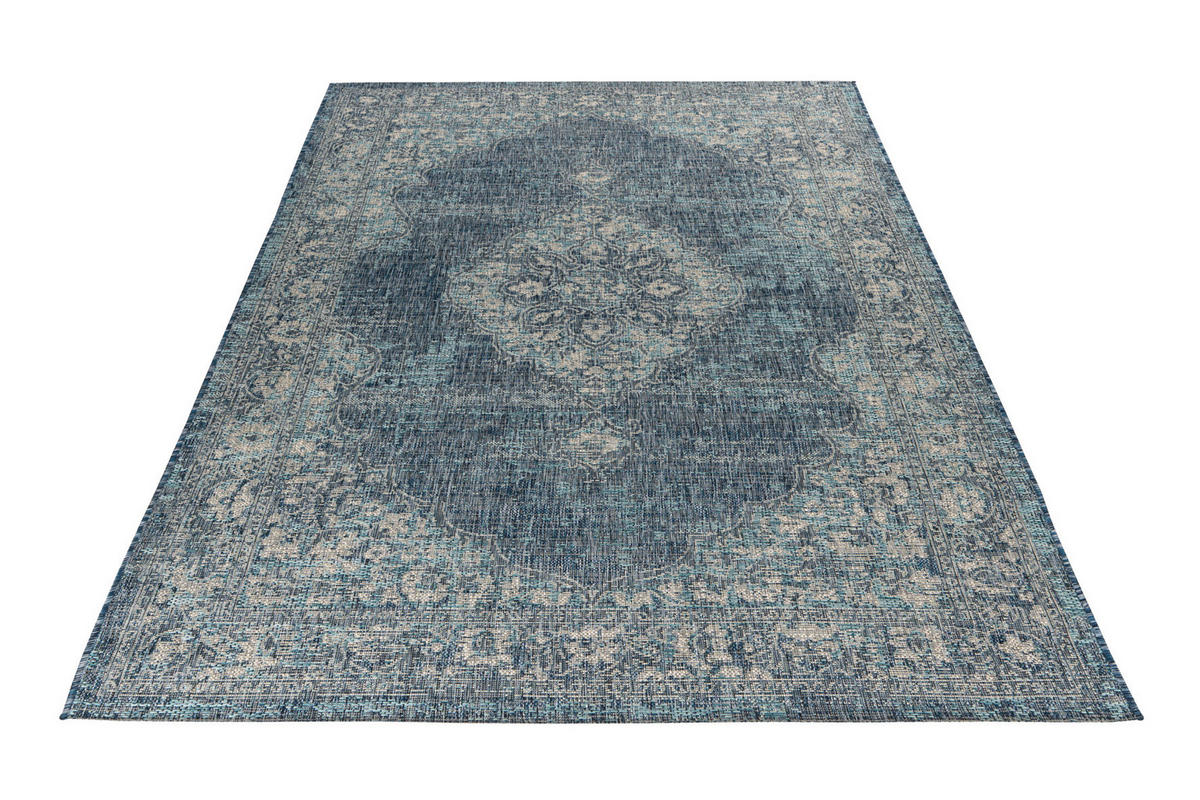 In- und Outdoorteppich 80/150 cm My Nordic Blau, Grau  - Blau/Grau, Design, Textil (80/150cm) - Obsession