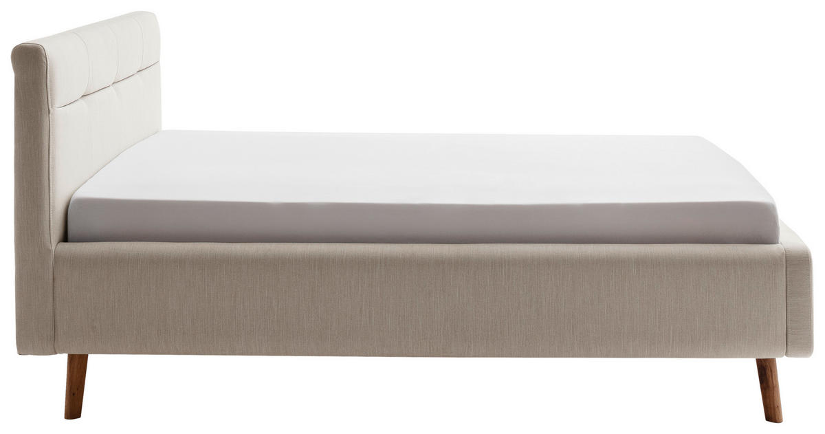 POLSTERBETT Bettkasten, Lattenroste Beige 140/200 cm  - Eichefarben/Birkefarben, KONVENTIONELL, Holz/Textil (140/200cm) - Boxxx