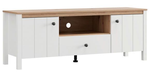 LOWBOARD  143/53.5/40 cm 1 Schublade(n) stehend  - Schwarz/Weiß, Basics, Holzwerkstoff/Kunststoff (143/53.5/40cm) - Carryhome