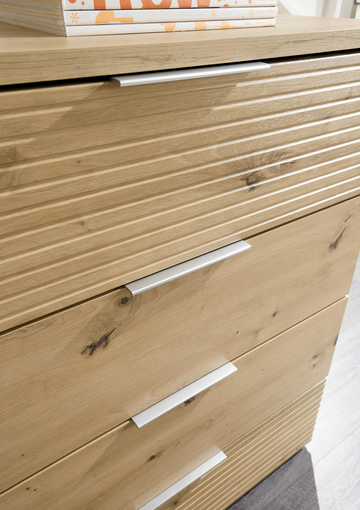 COMODĂ 120/90/38 cm  - stejar Artisan/culoare aluminiu, Konventionell, plastic/material pe bază de lemn (120/90/38cm) - Ti'me