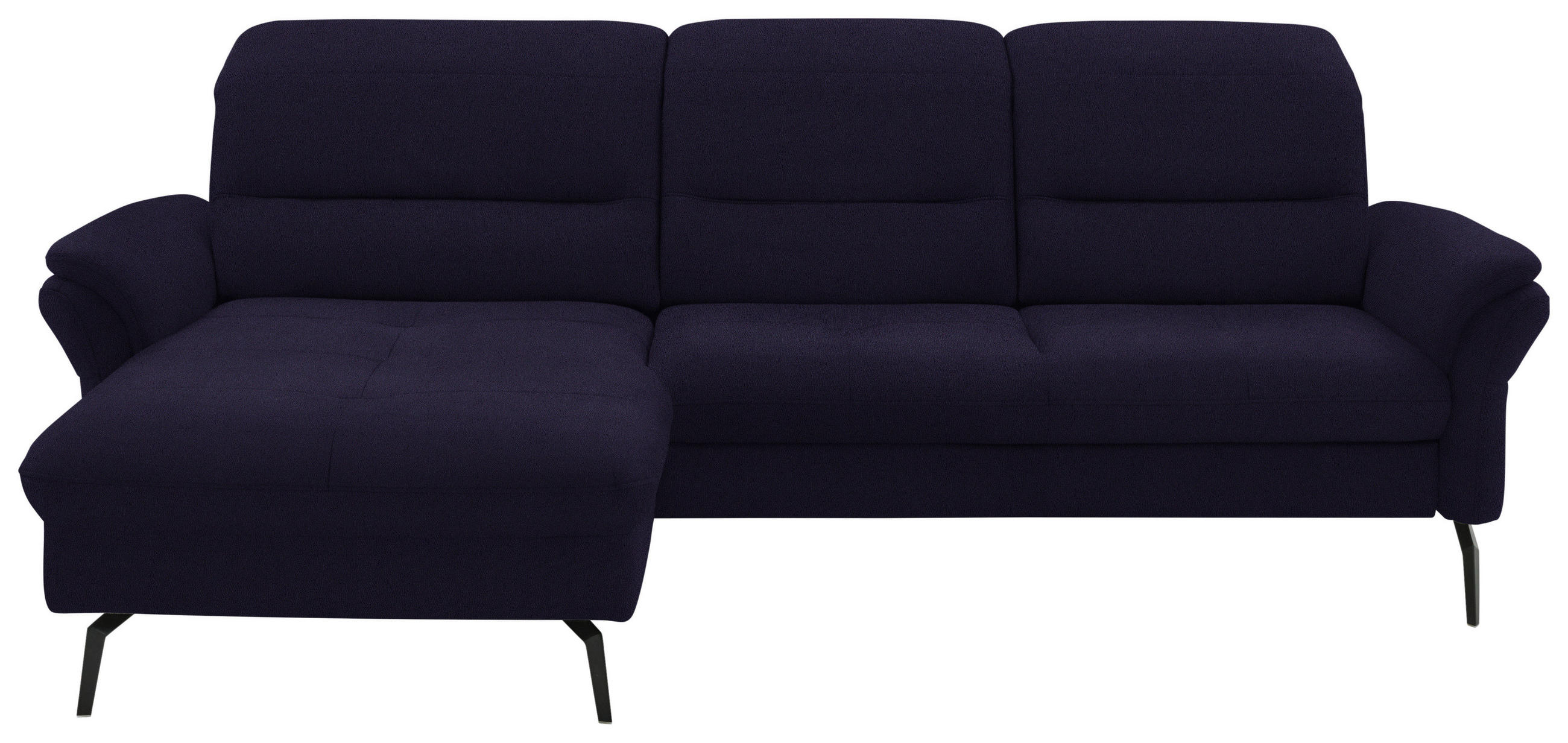 ECKSOFA in Flachgewebe Schwarz  181/260 cm  - Schwarz, KONVENTIONELL, Textil/Metall (181/260cm) - Beldomo Speed