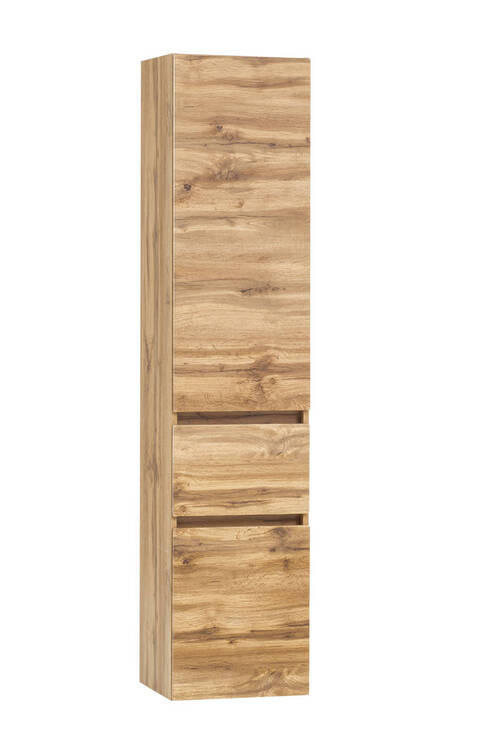 HOCHSCHRANK 40/180/35 cm  - Eiche Wotan/Silberfarben, Natur, Holzwerkstoff/Kunststoff (40/180/35cm) - Xora