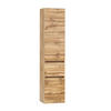 HOCHSCHRANK 40/180/35 cm  - Eiche Wotan/Silberfarben, Natur, Holzwerkstoff/Kunststoff (40/180/35cm) - Xora