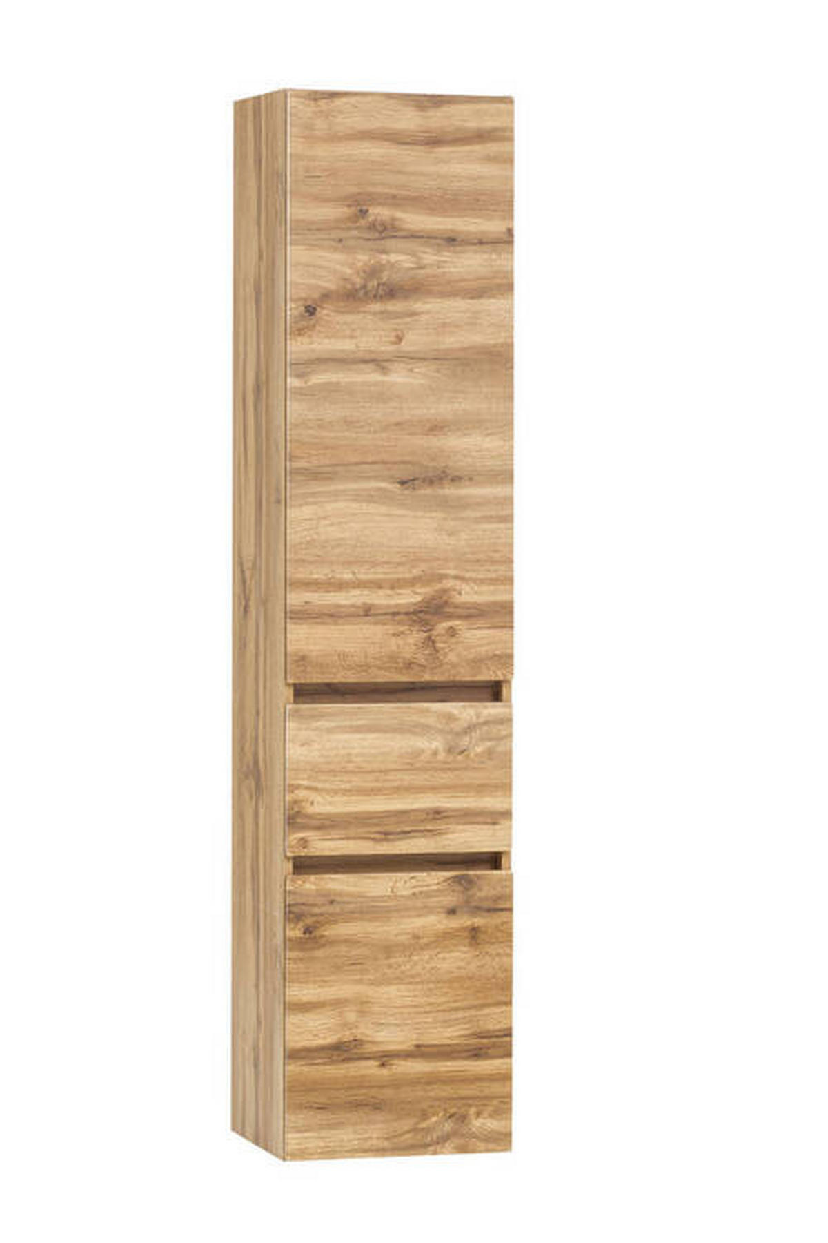 HOCHSCHRANK 40/180/35 cm  - Eiche Wotan/Silberfarben, Natur, Holzwerkstoff/Kunststoff (40/180/35cm) - Xora