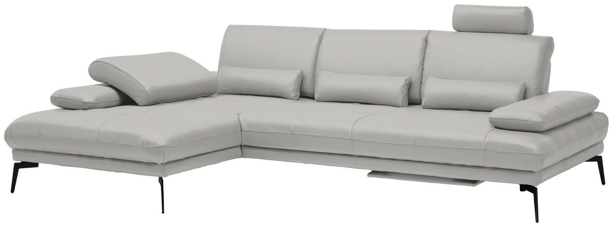 COLȚAR piele grej  - grej/negru, Design, metal/piele (187/273cm) - Celina Home