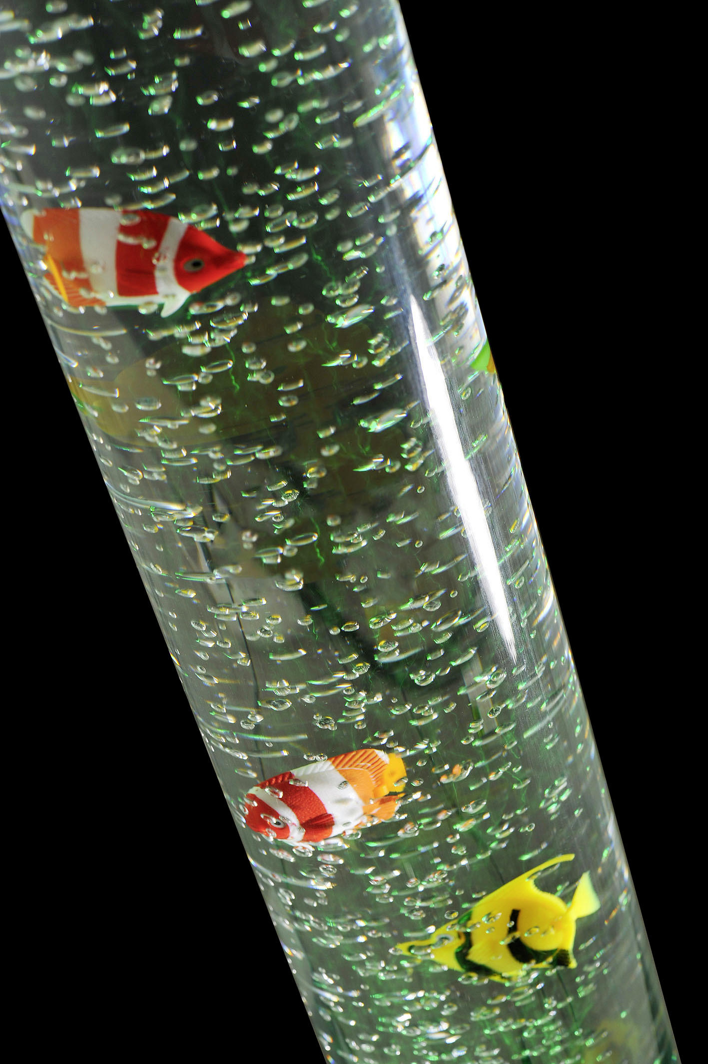 Wassersäule mit Dekofischen   - Silberfarben, Design, Kunststoff (21,5/21,2/119,5cm)