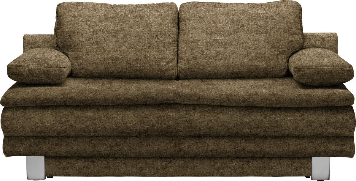 SCHLAFSOFA in Webstoff Hellgrün  - Chromfarben/Hellgrün, Design, Textil/Metall (194/96/86cm) - Novel