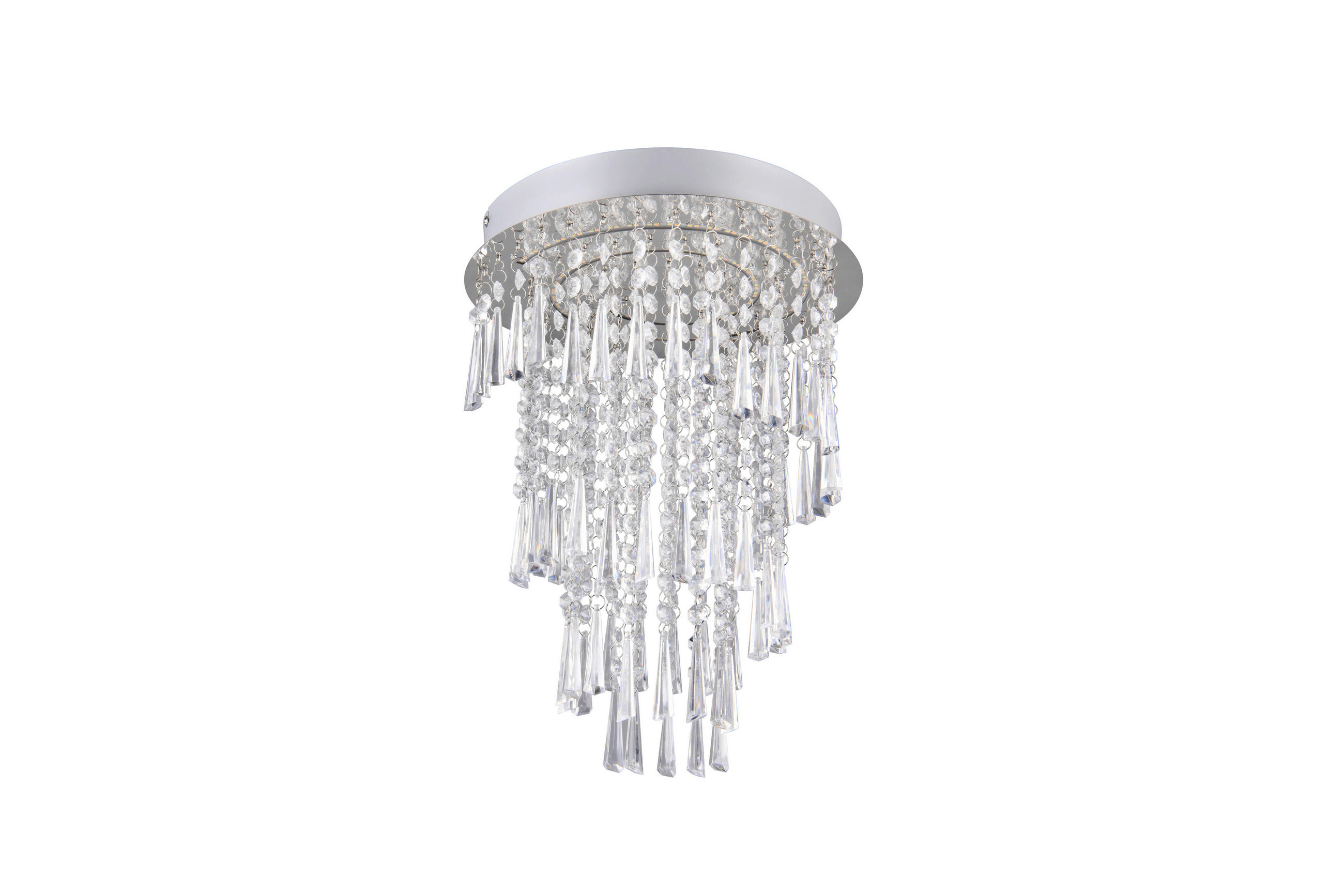 LED-DECKENLEUCHTE 30.0/40.0 cm  - Chromfarben/Transparent, KONVENTIONELL, Kunststoff/Metall (30.0/40.0cm)