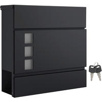 BRIEFKASTEN 37/37/10,5 cm  - Schwarz, Basics, Metall (37/37/10,5cm)