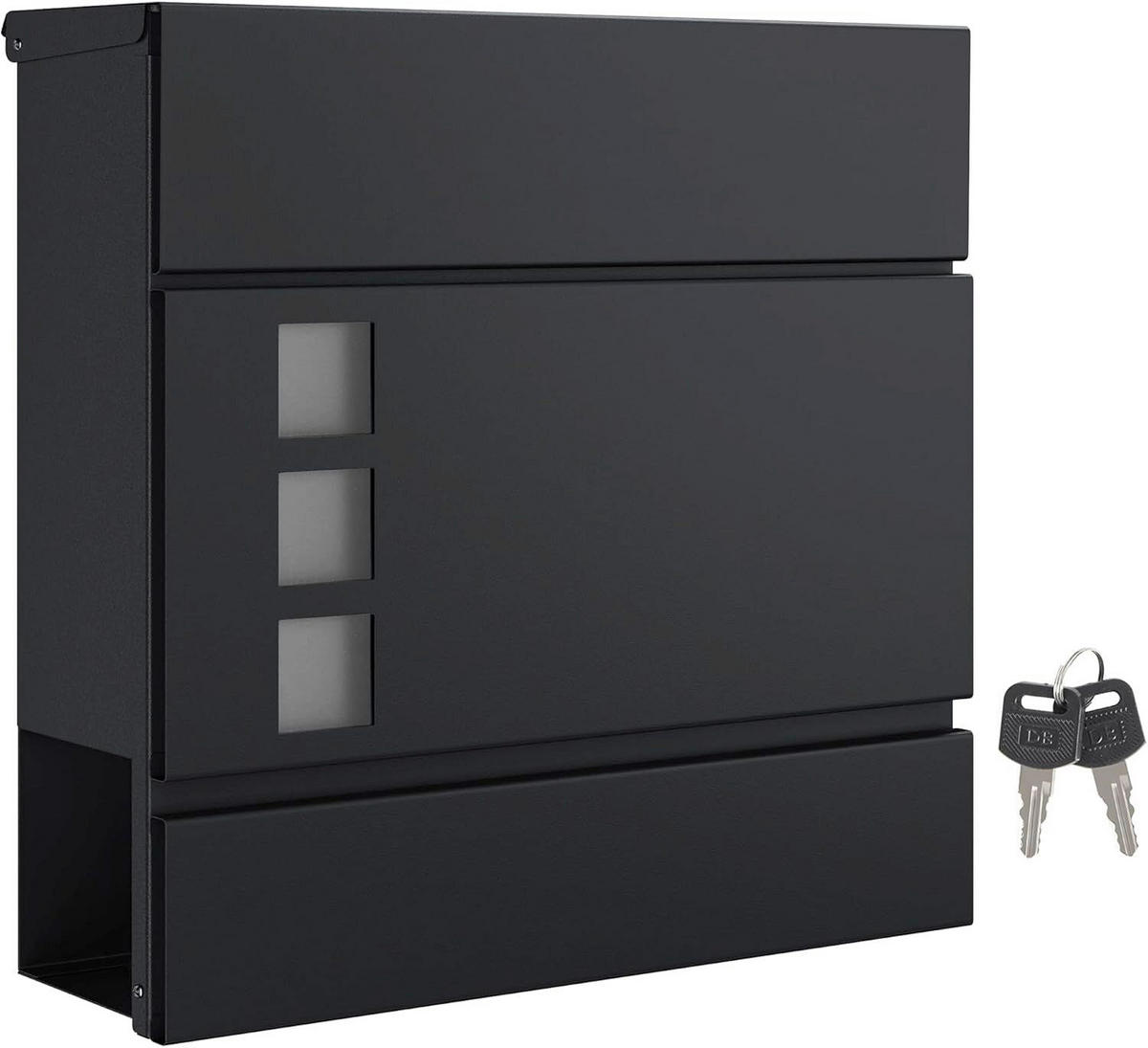 BRIEFKASTEN 37/37/10,5 cm  - Schwarz, Basics, Metall (37/37/10,5cm)