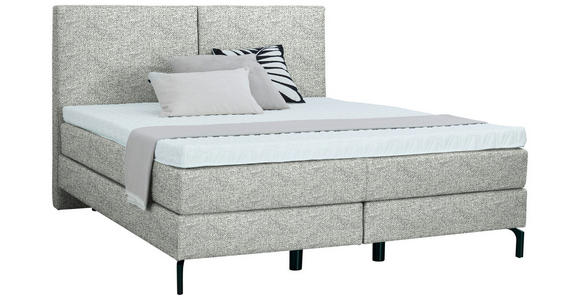 BOXSPRINGBETT 180/200 cm  in Naturfarben  - Schwarz/Naturfarben, KONVENTIONELL, Textil/Metall (180/200cm) - Dieter Knoll