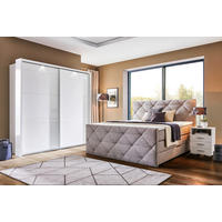BOXSPRINGBETT 180/200 cm  in Grau  - Schwarz/Grau, KONVENTIONELL, Kunststoff/Textil (180/200cm) - Livetastic