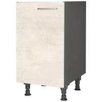 SPÜLENUNTERSCHRANK 45/87/56 cm  in Weiß  - Schieferfarben/Edelstahlfarben, MODERN, Holzwerkstoff/Metall (45/87/56cm) - Nobilia