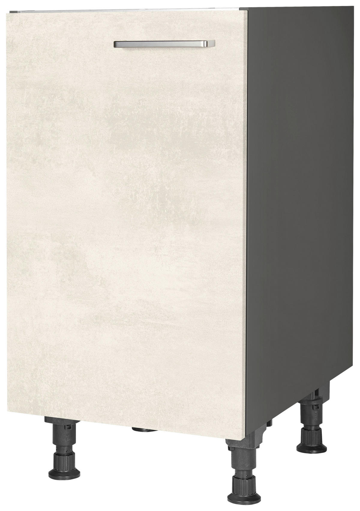 SPÜLENUNTERSCHRANK 45/87/56 cm  in Weiß  - Schieferfarben/Edelstahlfarben, MODERN, Holzwerkstoff/Metall (45/87/56cm) - Nobilia