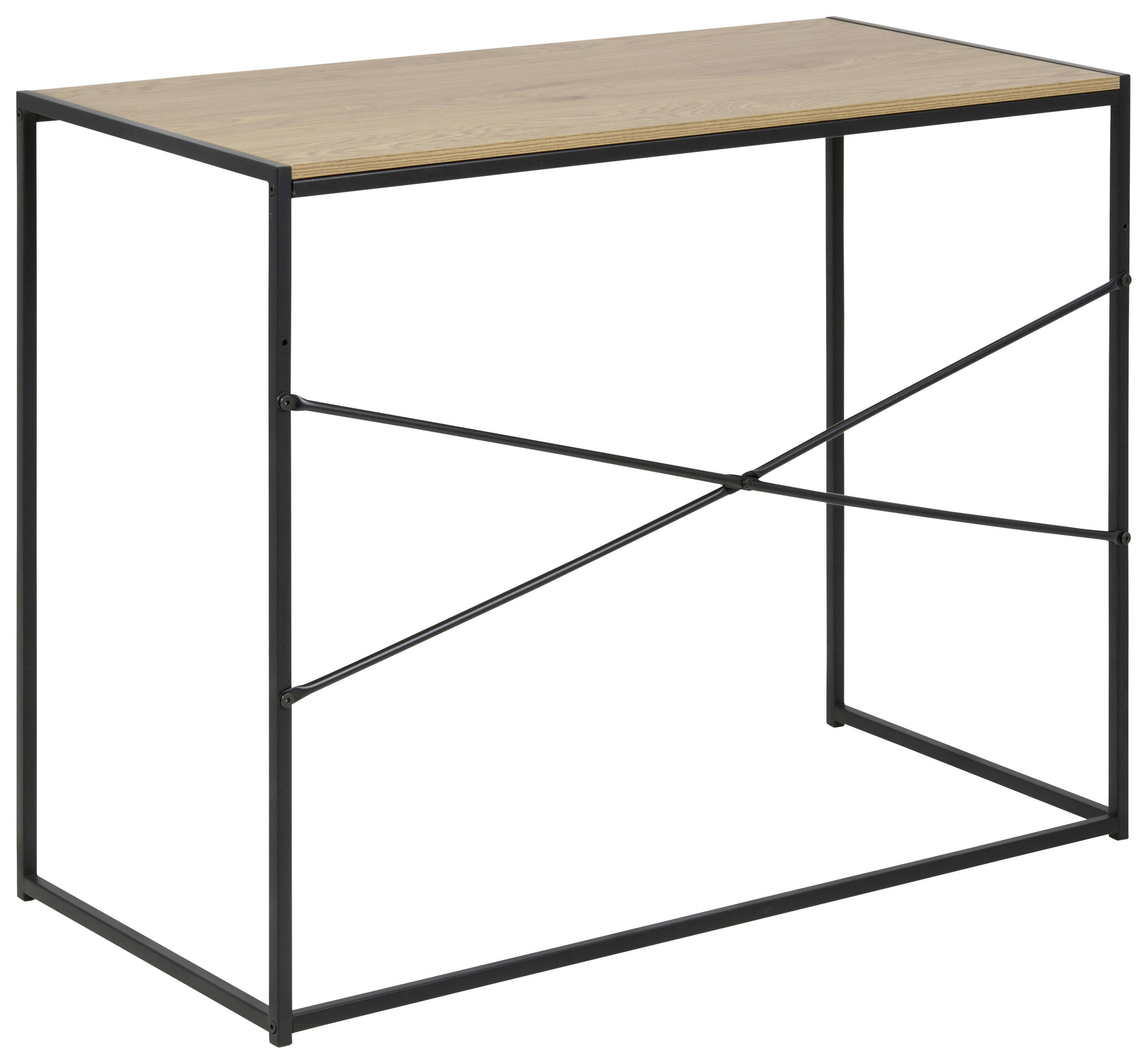 SCHREIBTISCH Eichefarben - Eichefarben/Schwarz, Trend, Metall (100/45/75cm) - MID.YOU