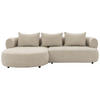 ECKSOFA FERRO Beige Chenille  - Beige/Schwarz, Design, Kunststoff/Textil (156/256cm) - Livetastic