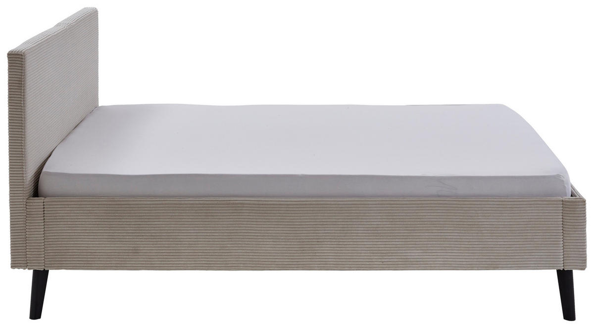 POLSTERBETT 140/200 cm  in Beige  - Beige/Schwarz, Basics, Holz/Textil (140/200cm) - Boxxx