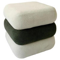 Taburet din textil, material pe bază de lemn, verde, alb - alb/verde, Basics, textil/material pe bază de lemn (46/47/46cm) - Xora