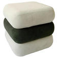 HOCKER Chenille, Vliesstoff Grün, Weiß  - Weiß/Grün, Basics, Textil (46/47/46cm) - Xora
