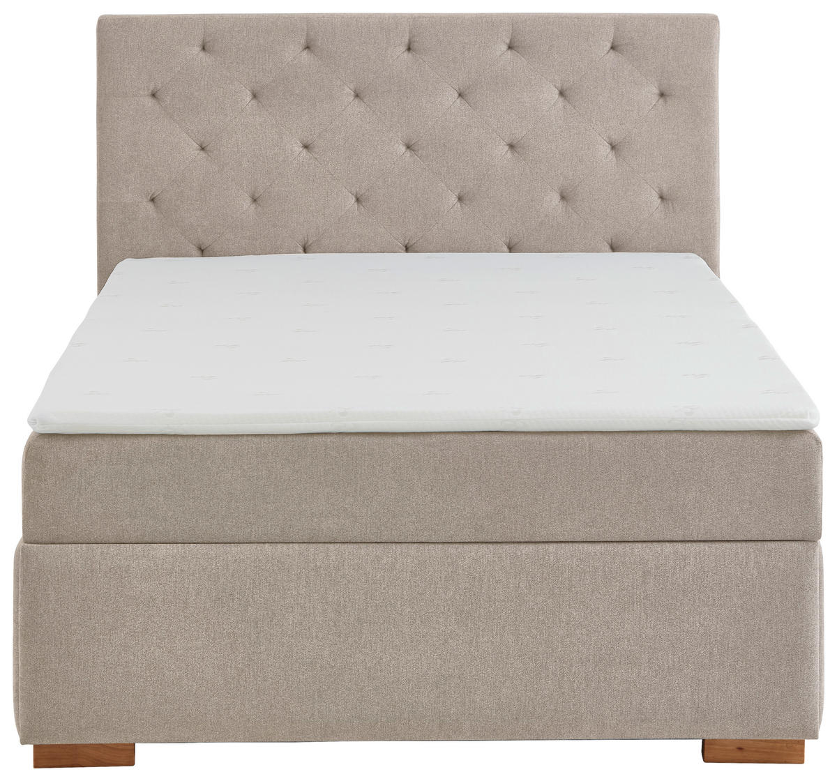BOXBETT 140/200 cm  in Creme  - Eichefarben/Creme, Basics, Holz/Textil (140/200cm) - Boxxx