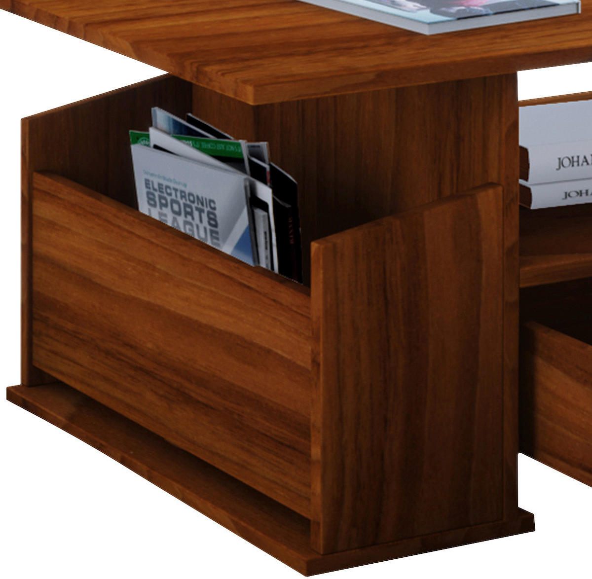 Couchtisch in Nussbaumfarbe in Holzwerkstoff 110/52/44 cm  - Silberfarben/Nussbaumfarben, Basics, Holzwerkstoff/Kunststoff (110/52/44cm) - MID.YOU