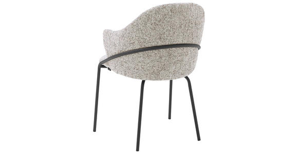 ARMLEHNSTUHL  in beflockt  - Taupe/Anthrazit, Design, Textil/Metall (55/84/55cm) - Belluti