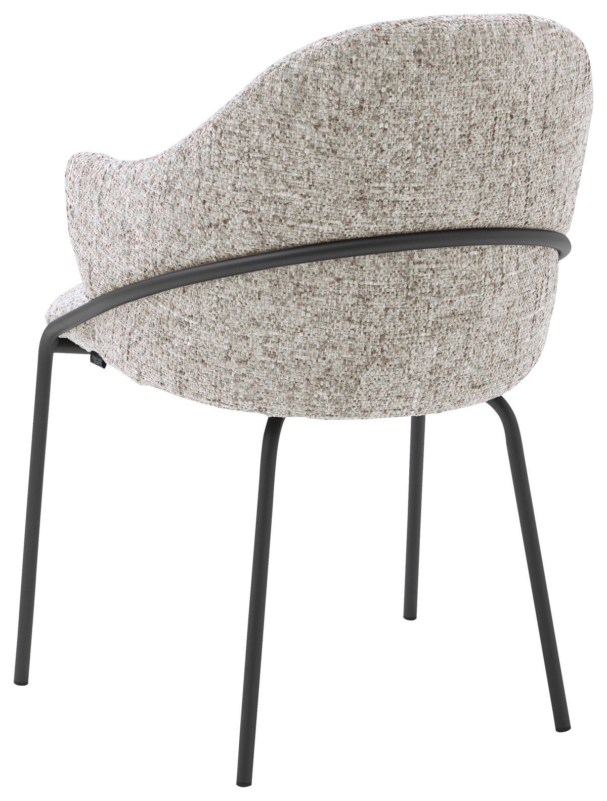 ARMLEHNSTUHL  in beflockt  - Taupe/Anthrazit, Design, Textil/Metall (55/84/55cm) - Emilio Belluti