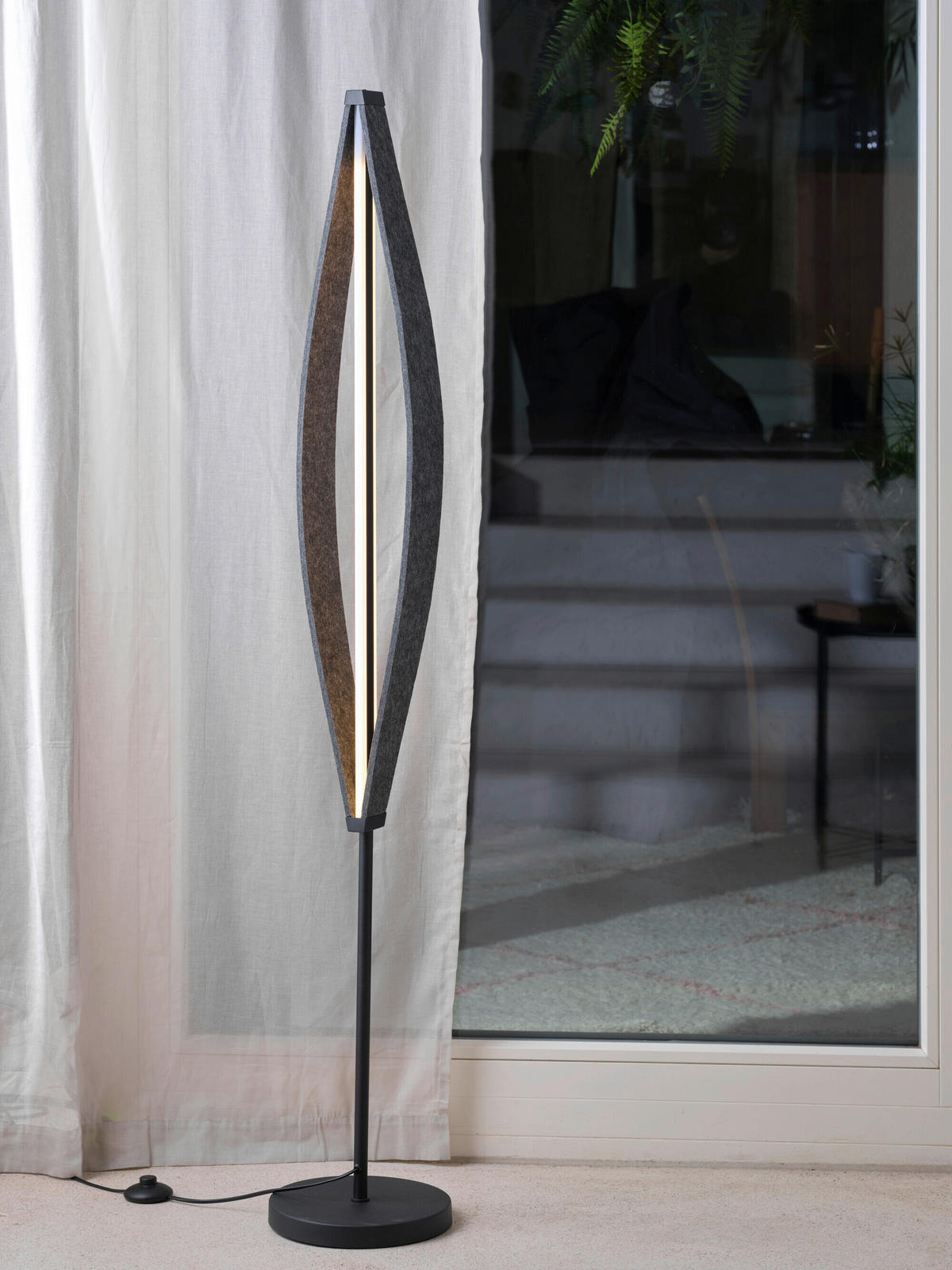 LED-STEHLEUCHTE 25/152,5 cm    - Dunkelgrau, Design, Kunststoff/Textil (25/152,5cm) - Osram