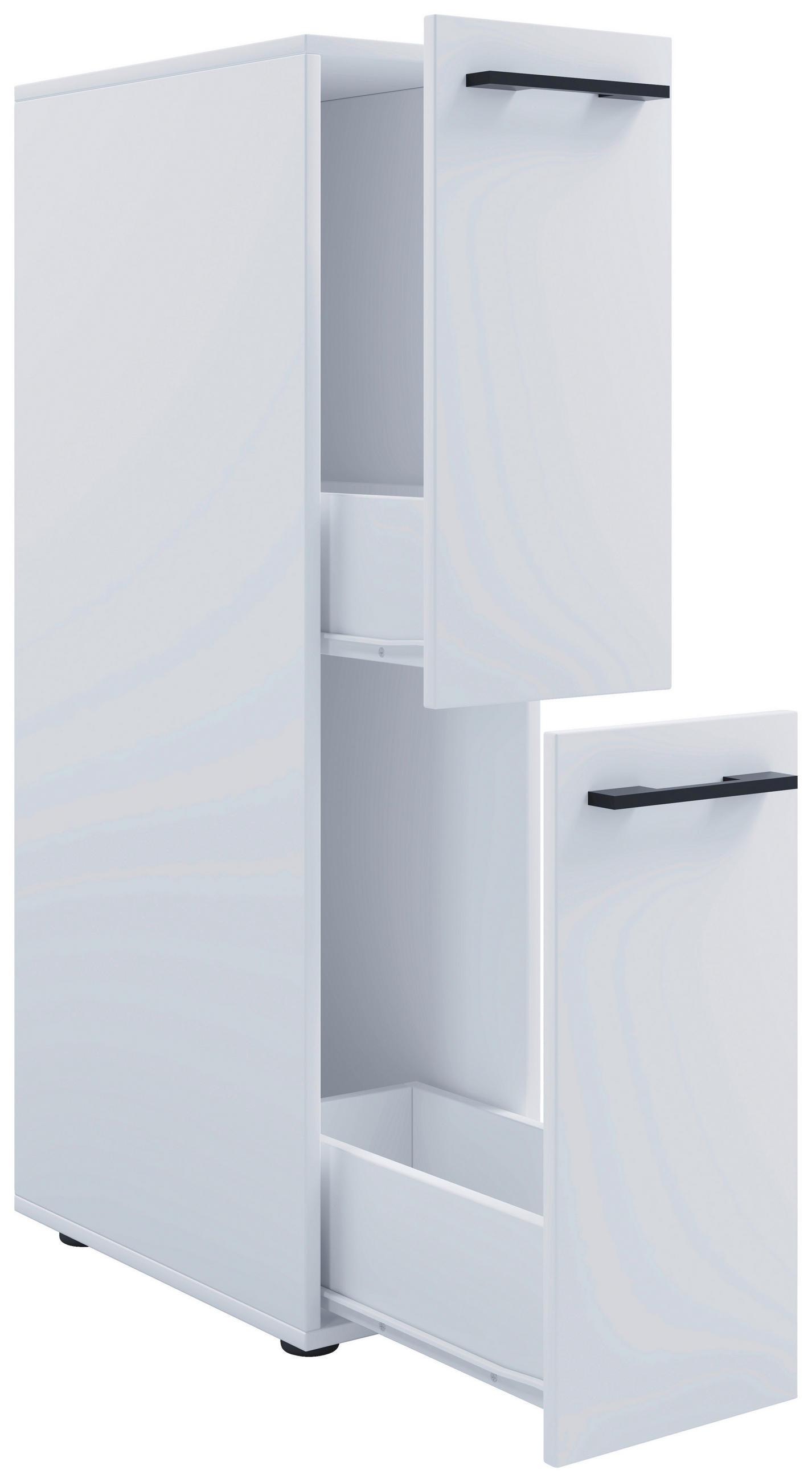 MIDISCHRANK 25/110/50 cm  - Schwarz/Weiß, MODERN, Holzwerkstoff/Kunststoff (25/110/50cm) - MID.YOU