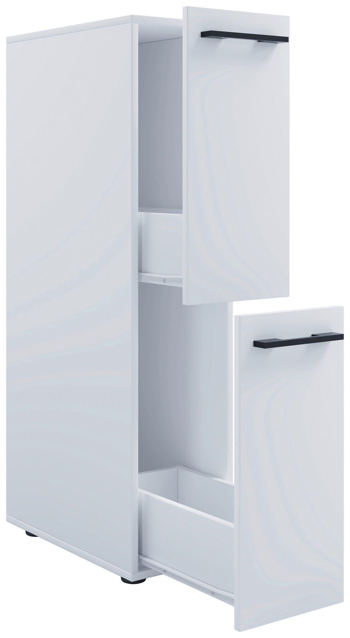 MIDISCHRANK 25/110/50 cm  - Schwarz/Weiß, MODERN, Holzwerkstoff/Kunststoff (25/110/50cm) - MID.YOU