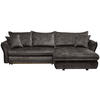 ECKSOFA in Chenille Graphitfarben  - Schwarz/Graphitfarben, Konventionell, Kunststoff/Textil (275/180cm) - Stylife